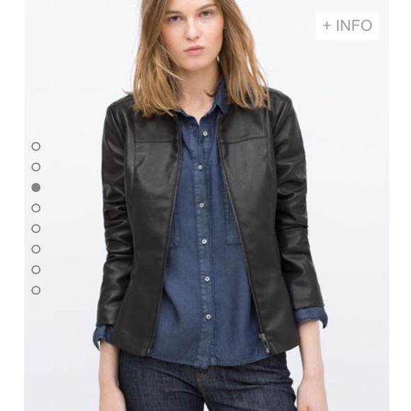 Zara peplum leather jacket