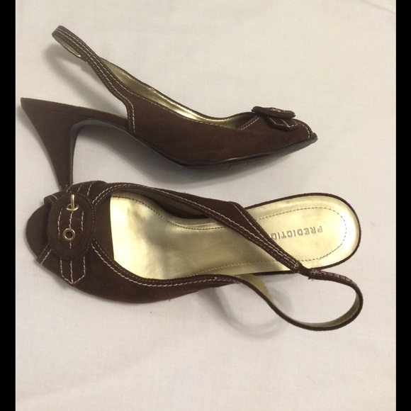 NWOT Brown Peep-Toe Heels 10W
