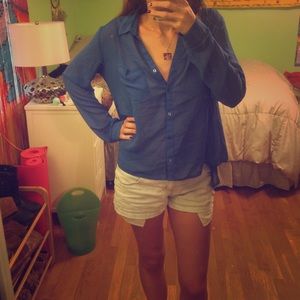 Urban Outfitters sheer button up shirt