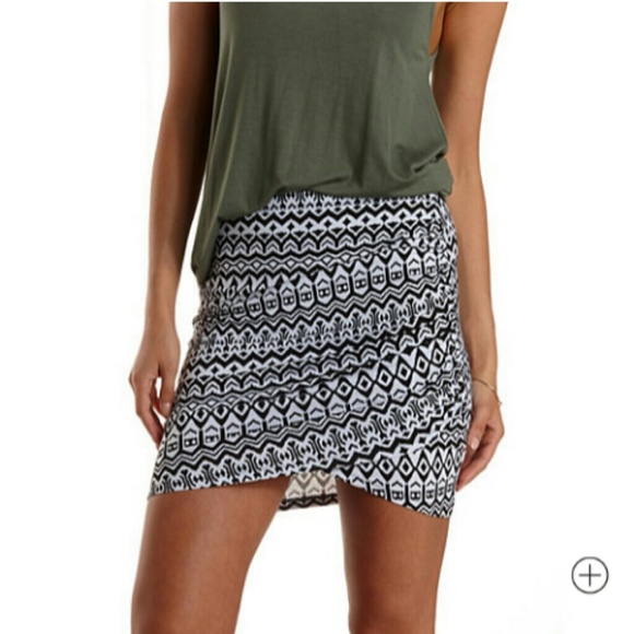 Tribal print bodycon skirt