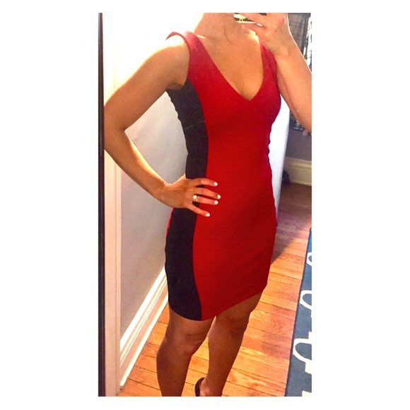 Red + Black Mini Dress