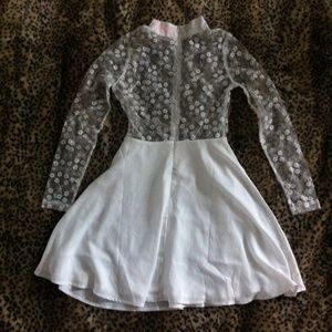 White lace see through dress XS