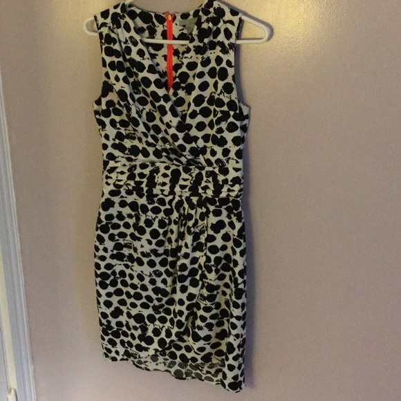 H&M black and white muted polka dot dress