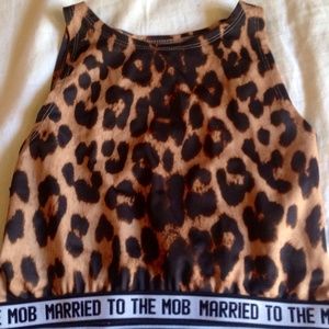 Married To The Mob cheetah print crop top