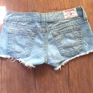 True religion denim shorts
