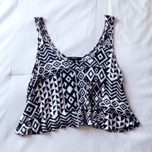 Black & White Tribal Print Crop Top