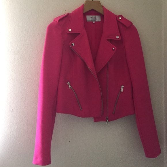Pink Zara biker jacket