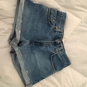 high waisted denim shorts