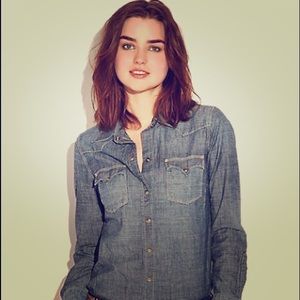 Lucky Brand Chambray Western Shirt