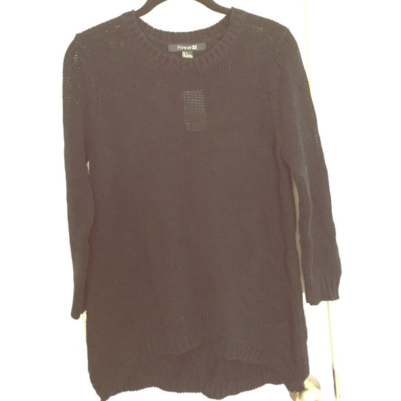 NWT Forever 21 black cable knit sweater
