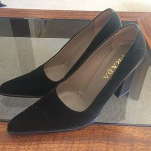 Authentic Green Velvet Prada Heels