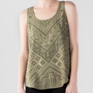 Olive Studded Tank, L