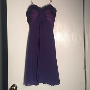 La Femme Purple Strapless Semiformal Dress