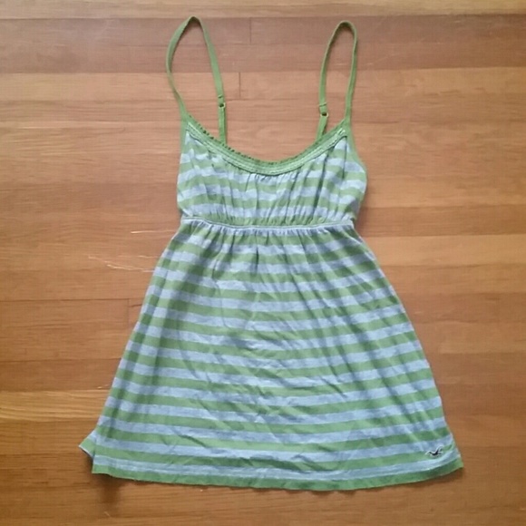 Hollister green striped tank top sz S - Picture 1 of 1