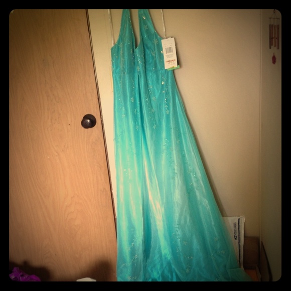 Teal prom dress