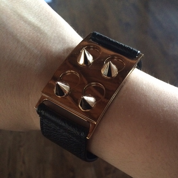 Jewelmint Black Faux Leather Bracelet (NWOT)