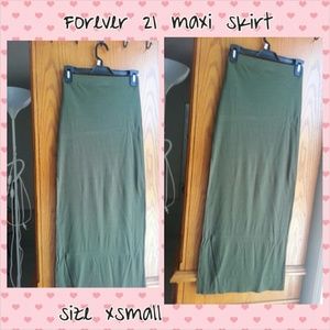 Forever 21 olive green maxi skirt