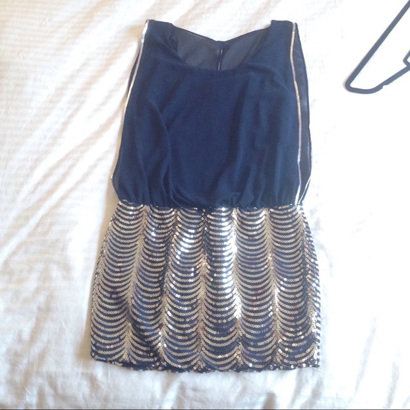 Navy blue sequin dress
