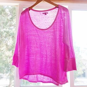 American Eagle Bright Fuchsia 3/4 Shirt
