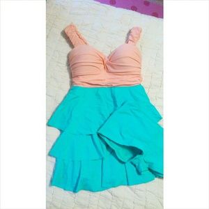 Tankini dress with boy short bottoms