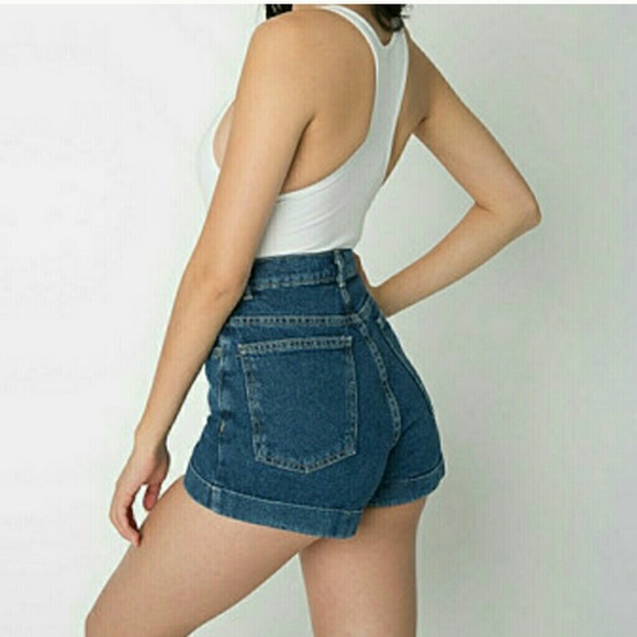 American Apparel high waist denim shorts