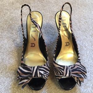 Peeptoe Animal Print Slingbacks