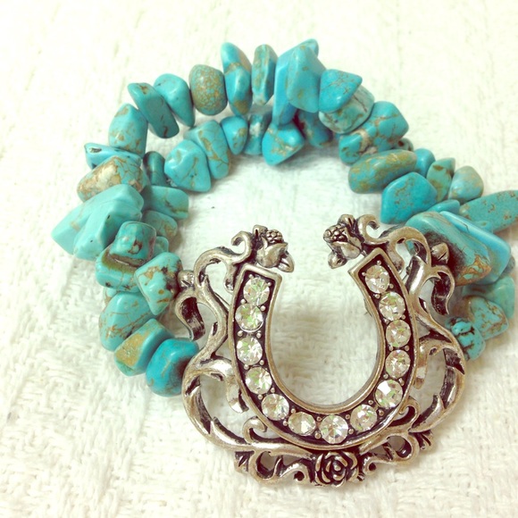 Fun turquoise and bling bracelet