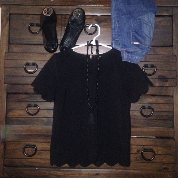 Black Scalloped Top