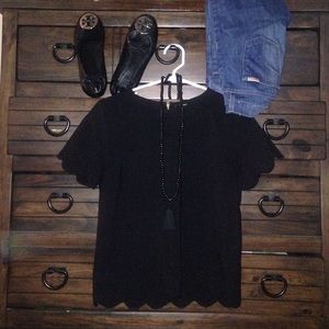 Black Scalloped Top