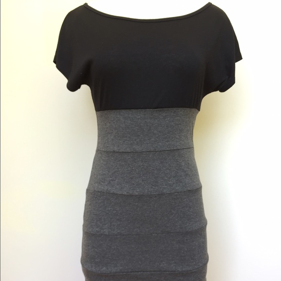 Gray and black bandage dress