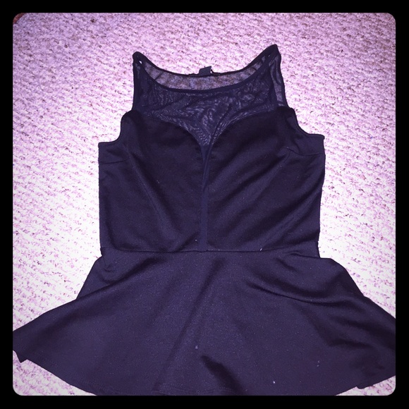 Black peplum tank