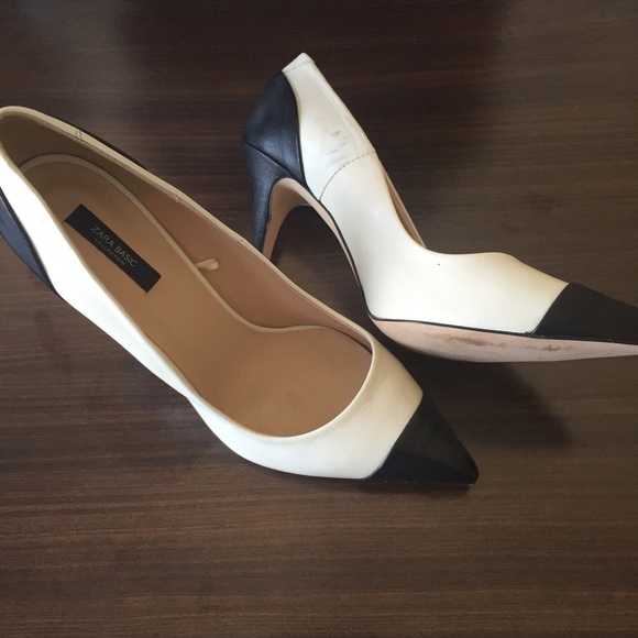 Zara cream and black pumps.