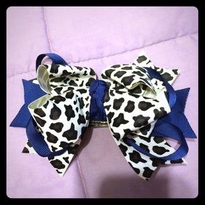 Cow print bow