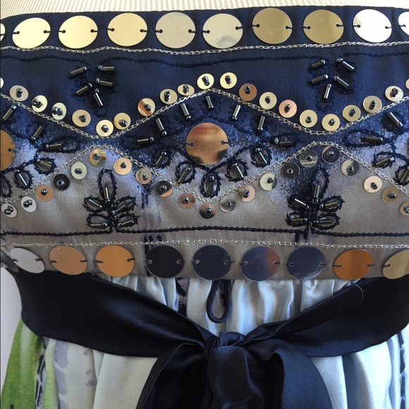 Blue and green tie-dyed dress - Picture 3 of 3