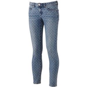 Heart print skinny jeans💕