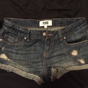 Ripped denim shorts