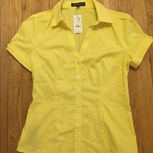 Express bright yellow button down shirt
