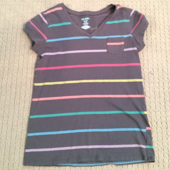 Children's large colorful striped Tee.