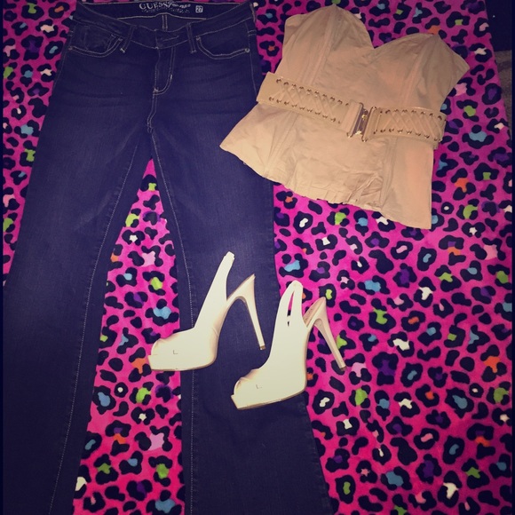 Bebe corset style tube top with belt!!