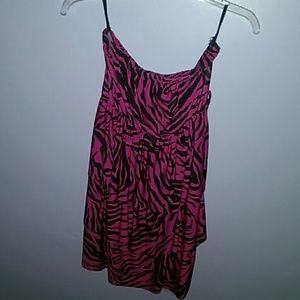 strapless pink zebra dress