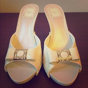 White Dior mules