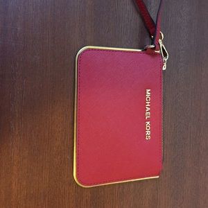 Red Michael Kors wristlet