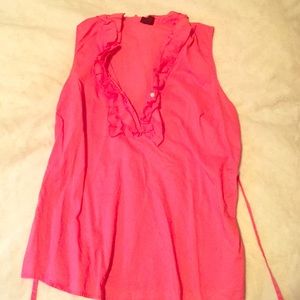 Merona button front coral blouse