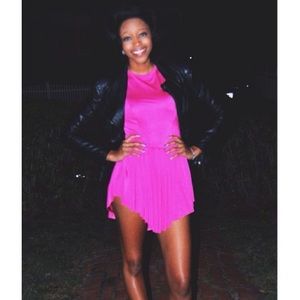 Bright Pink Asymmetrical Dress