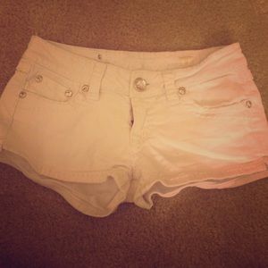 White Denim Booty Shorts w/ Jewels