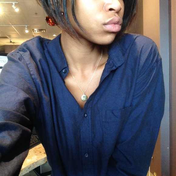 Navy Button Up