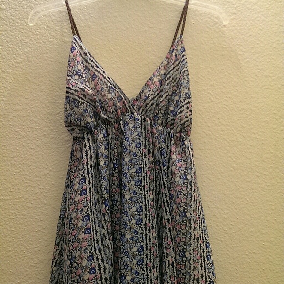 Strappy dress with small flowers all over