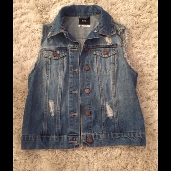 Urban Outfitters Sz S denim cut-off vest