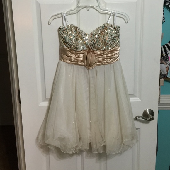 Gold sequin formal dress