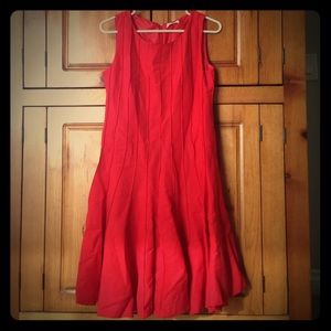 Pleated read Calvin Kline drop waisted dress